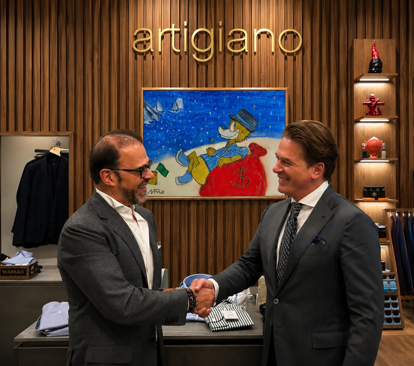 Mario Muscariello artwork displayed at Artigiano in Miami