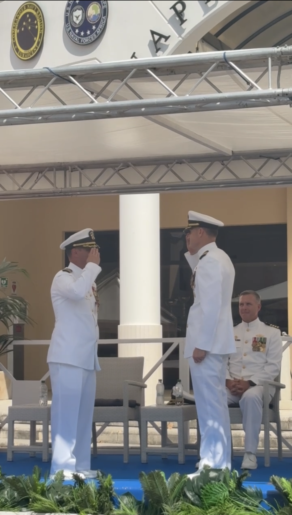 Change of Command ceremony at U.S. Naval Support Activity Naples